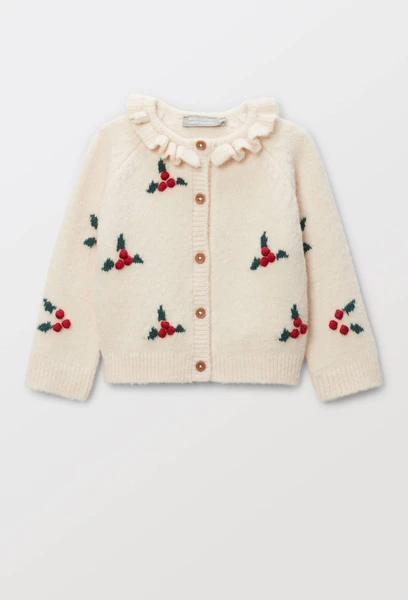 Cardigan tricot brodé