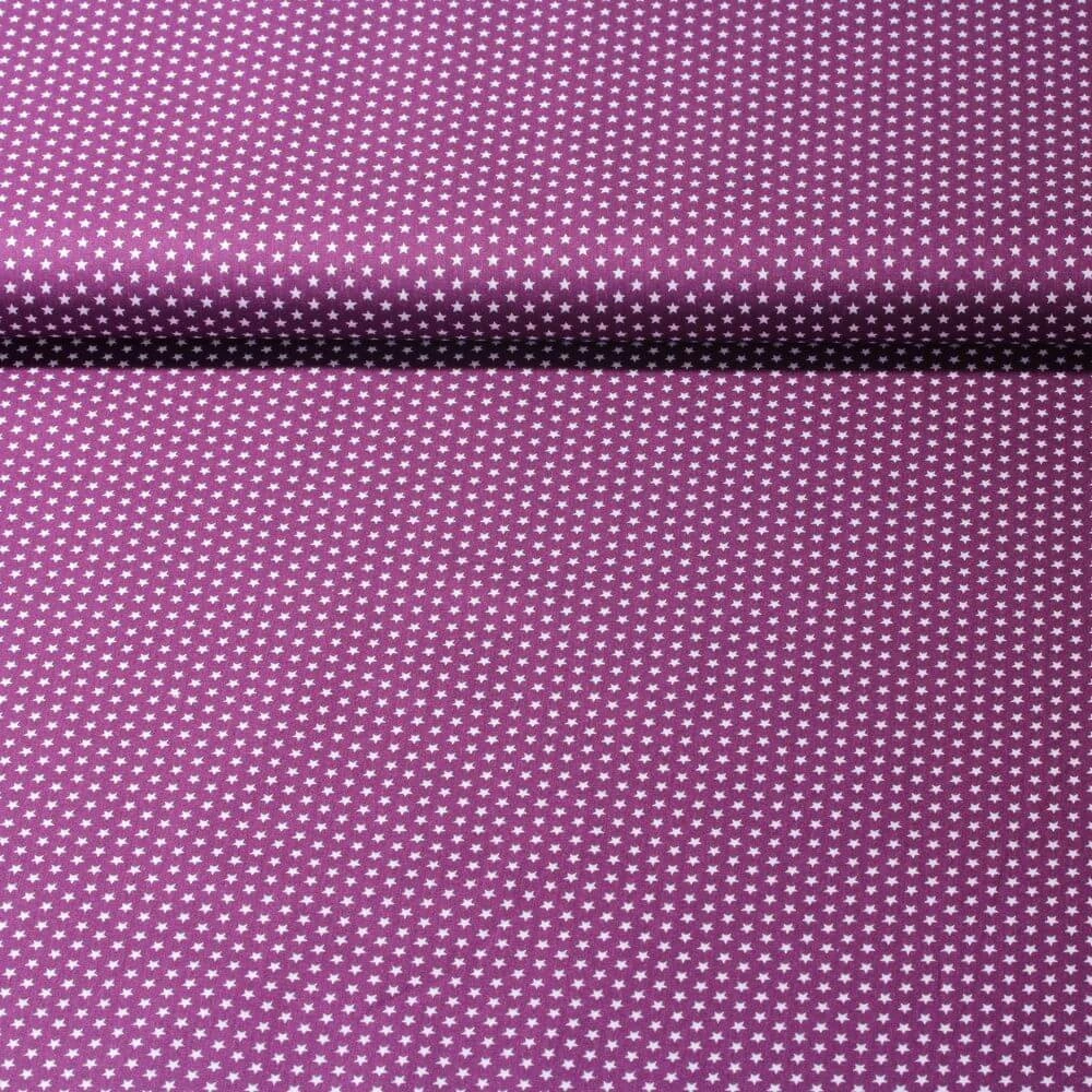 Popeline de coton Stella - Mini étoiles Violet Blanc