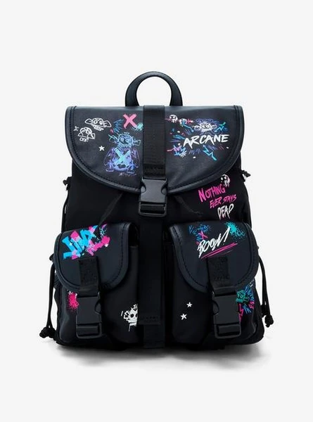 Arcane Graffiti Glow-In-The-Dark Slouch Mini Backpack | Hot Topic