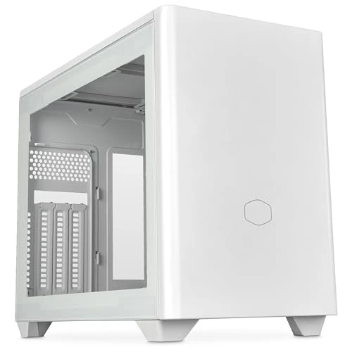 Cooler Master MasterBox NR200P V2 White Boîtier Mini ITX - Panneau Latéral Verre, pour GPU Vertical, Câble Riser PCIe 4.0 x16, Accès à 360° sans Outil, Ventilateur PWM 120mm, USB 3.2 Gen 2x2 Type-C