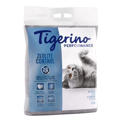 Litière Tigerino Performance Zeolite Control, senteur talc pour bébé pour chat