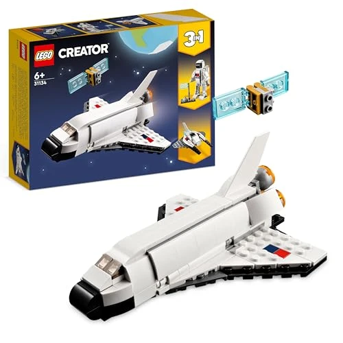 LEGO 31134 Creator 3-en-1 La Navette Spatiale, Jouet de Navette Spatiale en Vaisseau en Figurine Astronaute, pour Enfants, Garçons et Filles Dès 6 Ans, Idée Cadeau