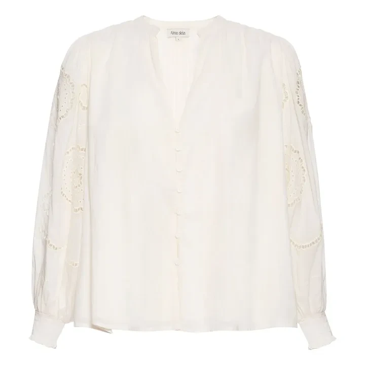 Alma Deia - Blouse Brodée en Coton Bio - Blanc cassé | Smallable
