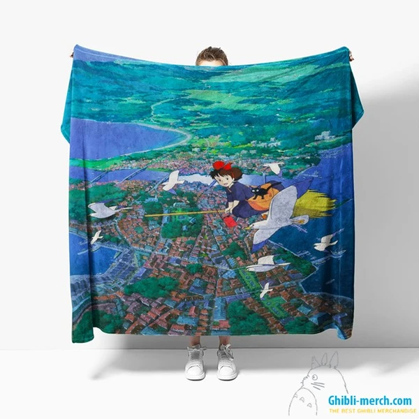 Kiki Blanket Ghibli Fleece Muticolors For Sale (8 Colors) | Ghibli Merch Store