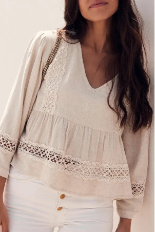 BLOUSE AMY LIN VISCOSE BEIGE