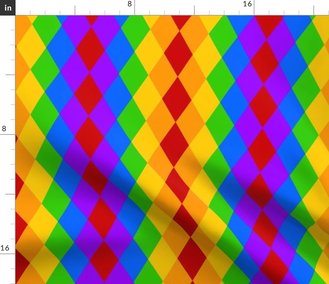 Rainbow Argyle Fabric | Spoonflower