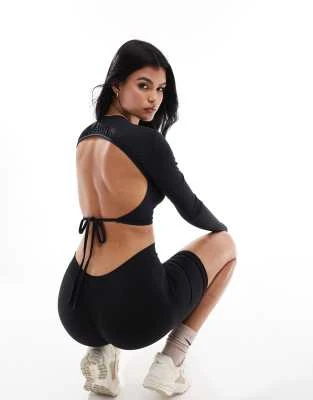 ASOS 4505 - Top de sport manches longues avec dos nu