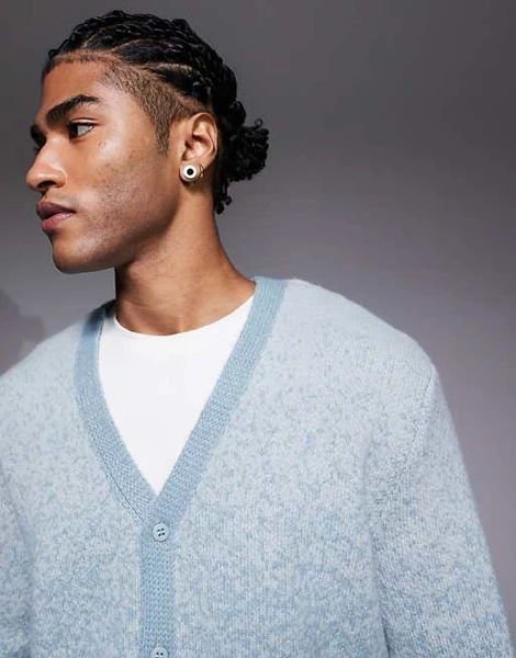 ASOS DESIGN - Gilet décontracté en maille effet dégradé - Bleu