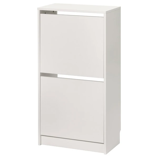 BISSA Armoire à chaussures 2 casiers - blanc 49x28x93 cm