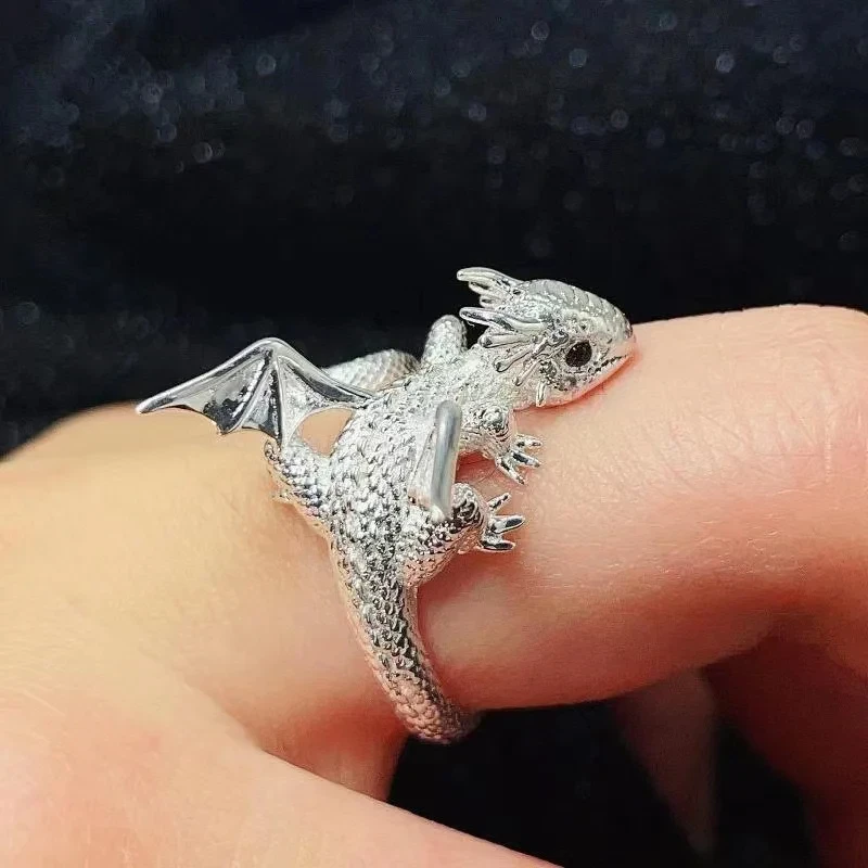 Bagues Dragon argenté