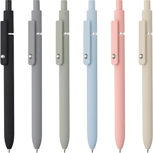 LINFANC | 6 Pack Cute Gel Pens, Retractable Quick Dry Gel Ink Pen