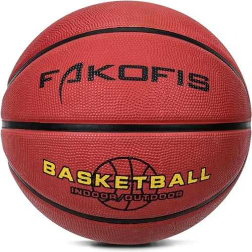 FAKOFIS Basketball pour Enfant Taille 3 - Taille 5 - Taille 7 - pour Enfant - pour la Rue - en Plein air - pour Les débutants Marron 3