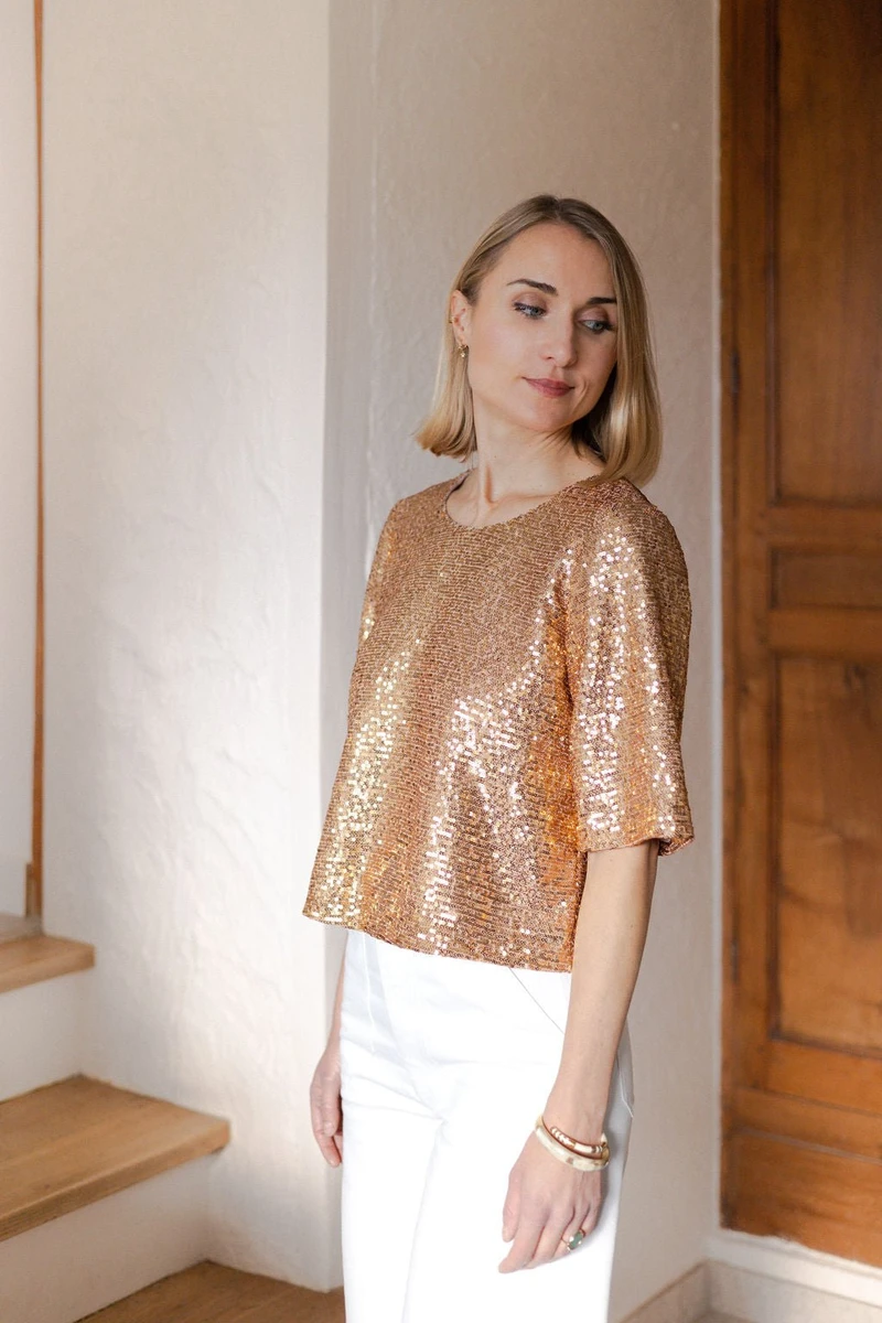 Joli Kit Couture - Top Mia sequins or rose