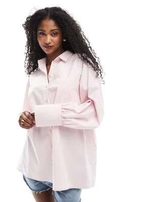 ASOS DESIGN - Chemise évasée en popeline avec détail plissé au dos - Rose