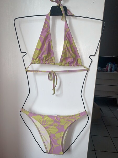 Maillot de Bain vert et Lila à fleurs