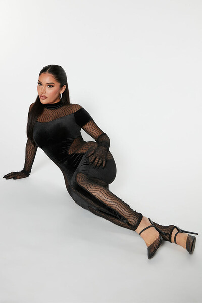 You're All I Need Velvet Jumpsuit - Black