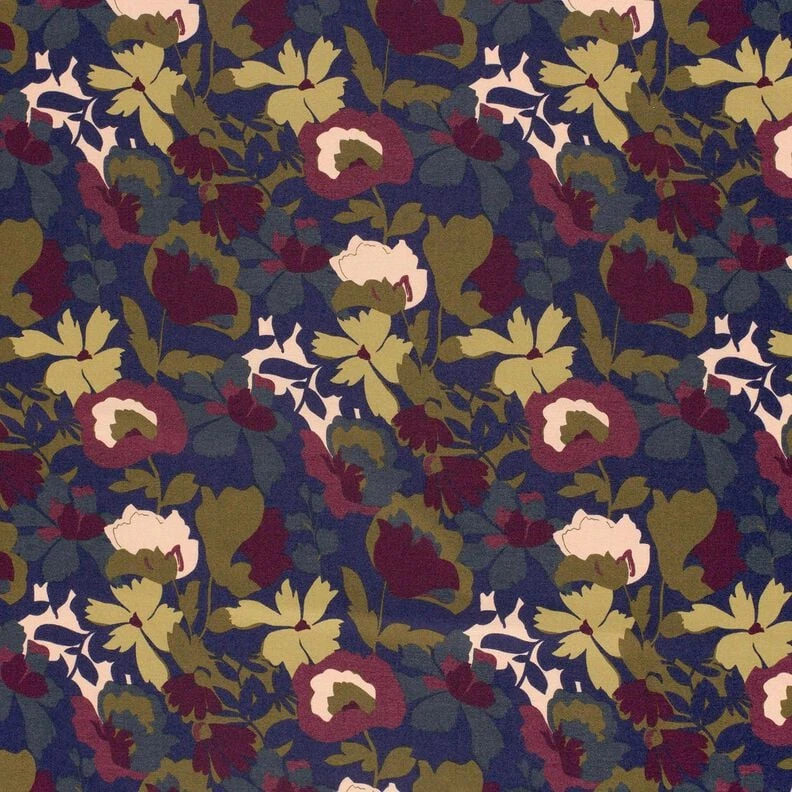 Jersey romanite Champ de fleurs – bleu marine/merlot - Idéal pour Sport / uniforme