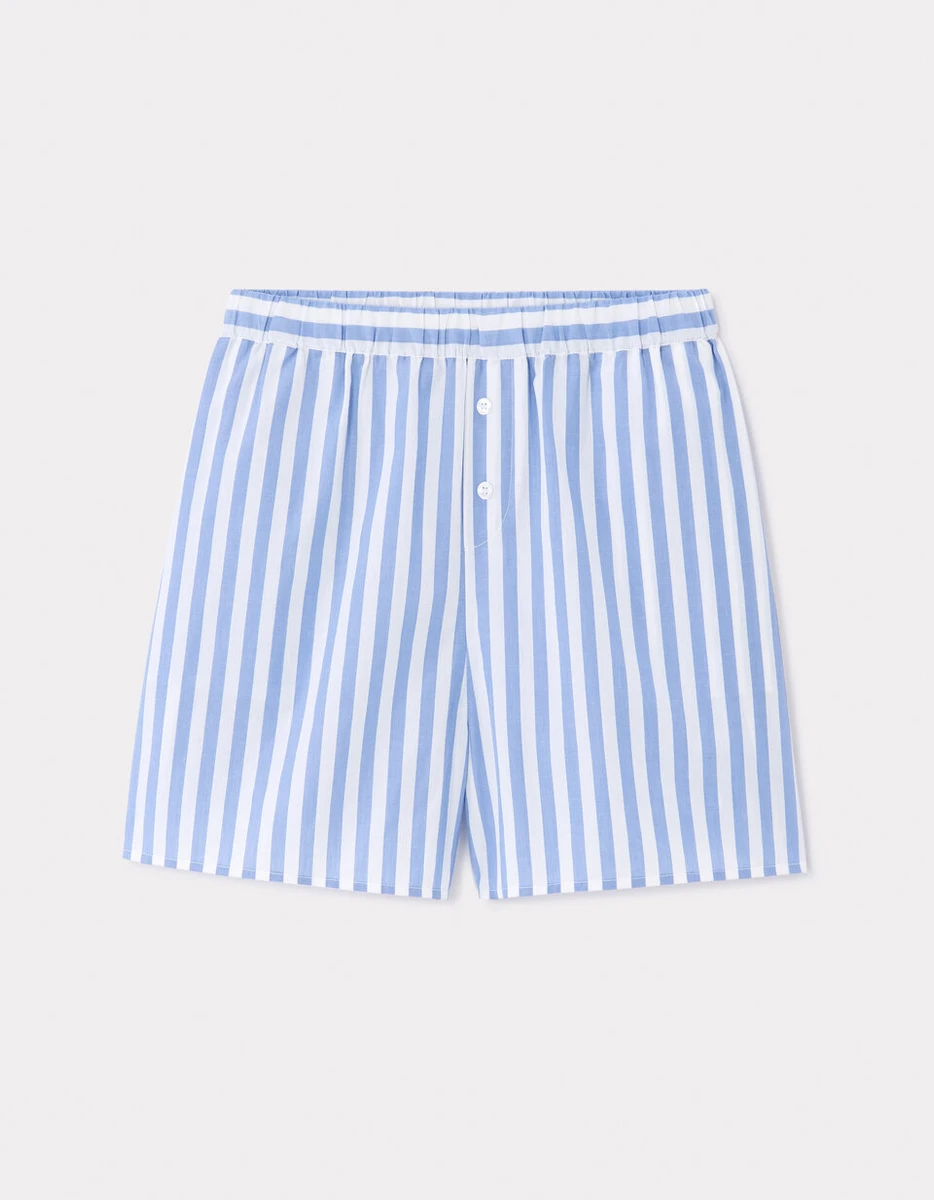 Short en popeline rayé - bleu | celio be camaïeu