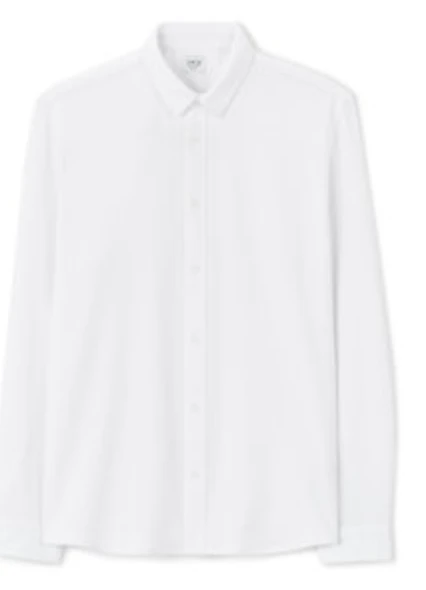 Chemise regular en jersey - blanc XL