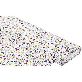 Tissu de déco à motif enfants « Lorena », blanc/multicolore