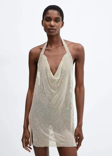 Robe maille filet cristaux -  Femme | Mango France