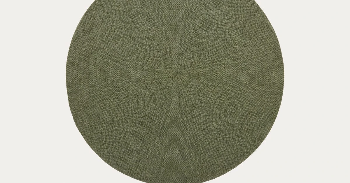 Tapis Despas en fibres synthétiques vert Ø150 cm | Kave Home France