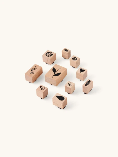 Lot de tampons en bois