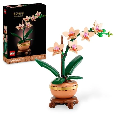 LEGO Botanicals L’orchidée Miniature - Fleurs artificielles pour Adulte - Plante d'intérieur avec Pot Style Terracotta - Décoration intérieure et idée Cadeau pour Femme ou Homme 10343