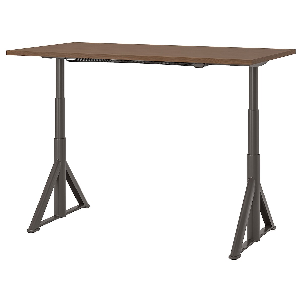 IDÅSEN Bureau assis/debout - brun/gris foncé 160x80 cm
