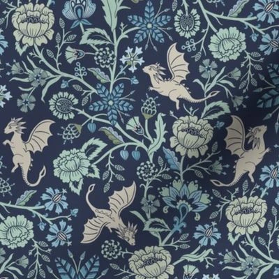 Pollinator dragons - traditional fantasy Fabric | Spoonflower