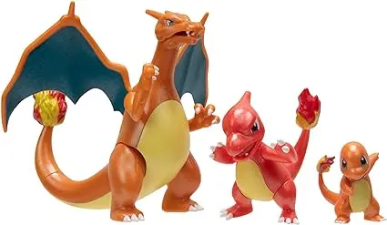 Pokemon PKW2777 Select 3 Pack-Features 2 Charmander, 3 Charmeleon and 4.5-inch Charizard Battle Figures, Pokemon-Evolution Multipack-Style 1