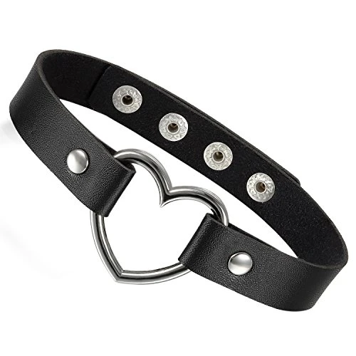 Collier Alliage Cuir Coeur