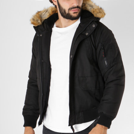 Zayne Paris - Bomber Fourrure Slim Fit Capuche