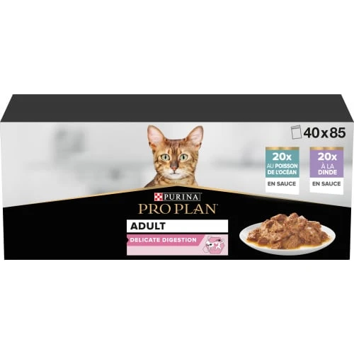 PRO PLAN Delicate Digestion dinde et poisson en sauce pour chat