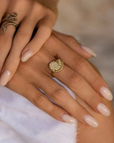 Ring nautilus mini gold plated