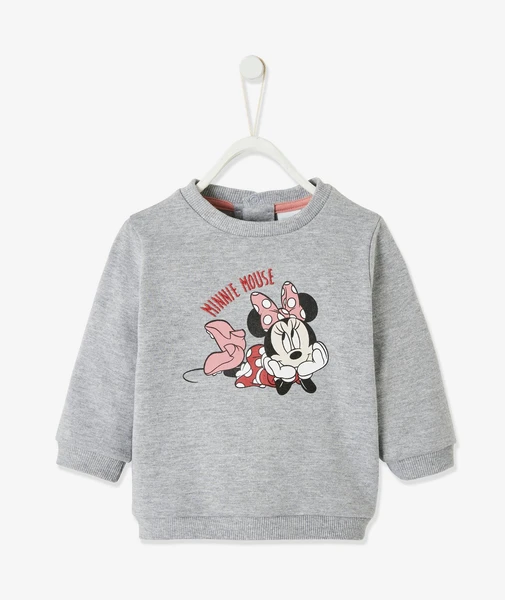 Sweat fille Disney Minnie® gris foncé chiné - 6 mois