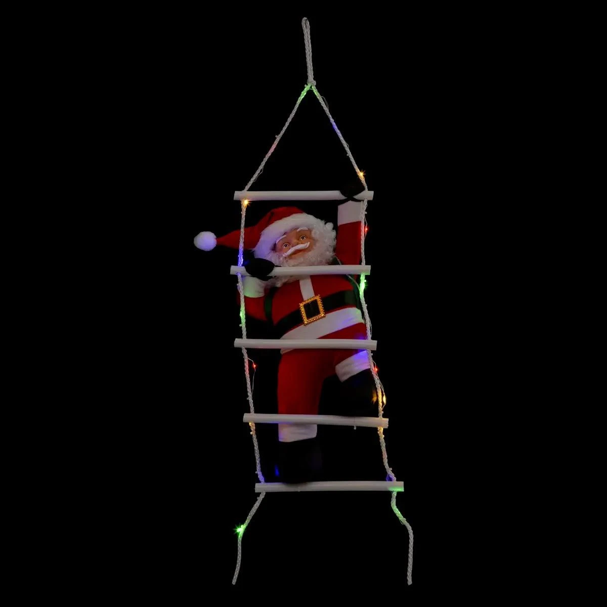 Père Noël Grimpeur Led "Échelle" 70cm Rouge