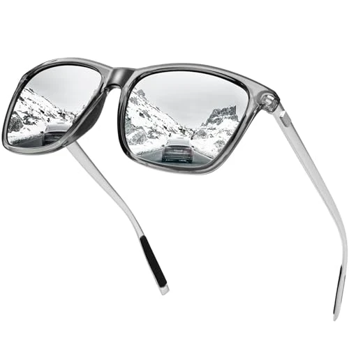 KANASTAL Lunettes de Soleil Homme Femme Polarisées Rectangulaires Classique Rétro Avec Protection UV400 pour Conduite PêChe Golf Ski