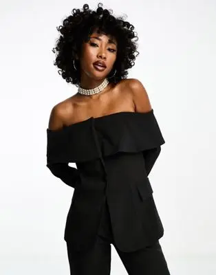 Extro & Vert - Blazer bandeau style corset d'ensemble - Noir | ASOS