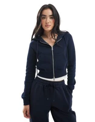 Cotton On - Sweat à capuche zippé coupe courte d'ensemble - Éclipse totale