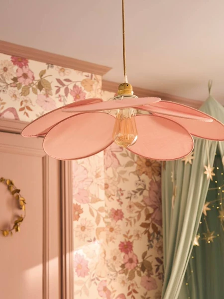 Abat-jour pour suspension en tissu Pétales rose pâle - Vertbaudet
