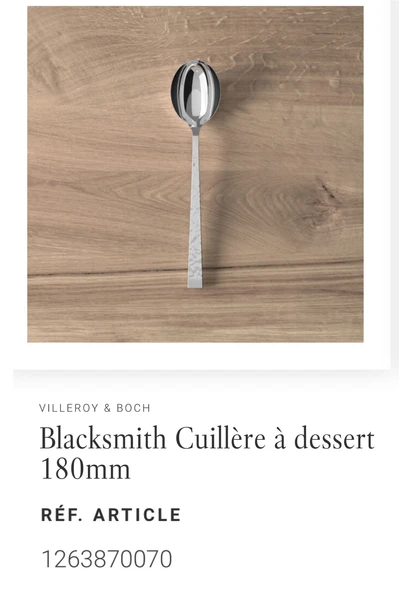 Blacksmith Cuillère à dessert 180mm
