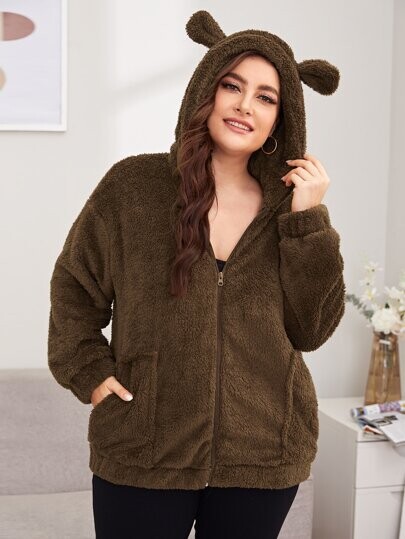Sweat à capuche en flanelle avec zip