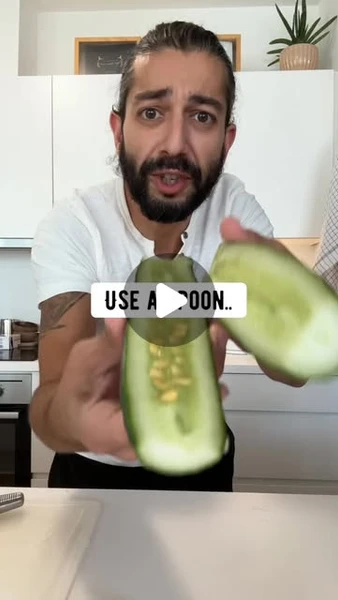 Armen Adamjan on Instagram: "Never buy Cucumbers again! 🥒😲...#lifehacks #cucumber #howto"
