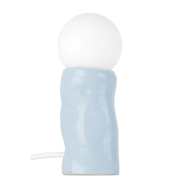 Lampe en céramique faite main - Lampe de table sculpturale avec finition brillante