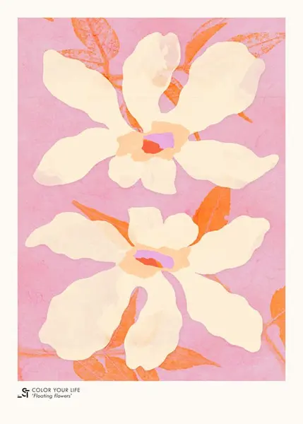 Sylvia Takken - Floating Flowers Affiche