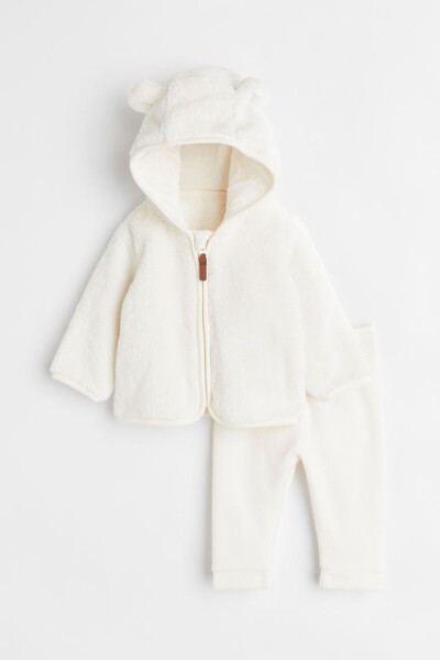 Ensemble 2 pièces en polaire - Blanc - ENFANT | H&M BE