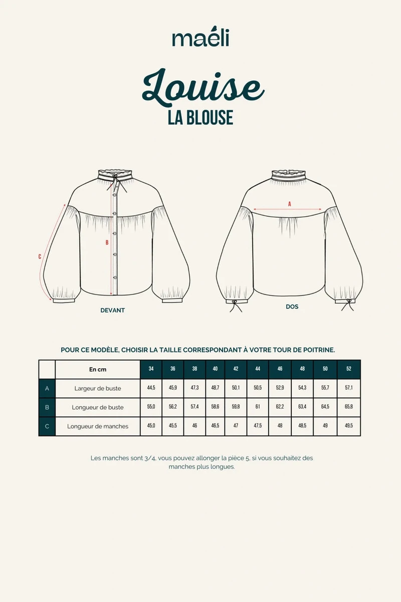 Patron La blouse, Louise