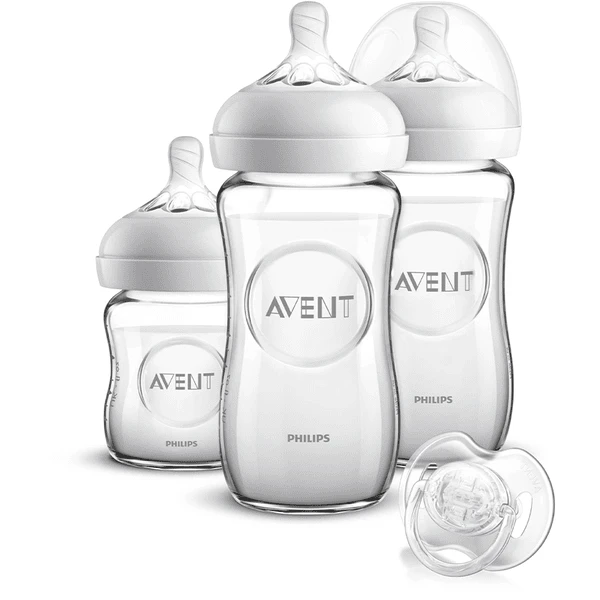 Philips Avent Coffret naissance 3 biberons verre 0 m+ SCD303/01 120/240ml | roseoubleu.fr