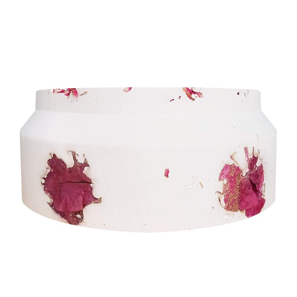 Pot en roche XXL pour bougie Bougainvillier & Amarantoide - BOUGIE XXL